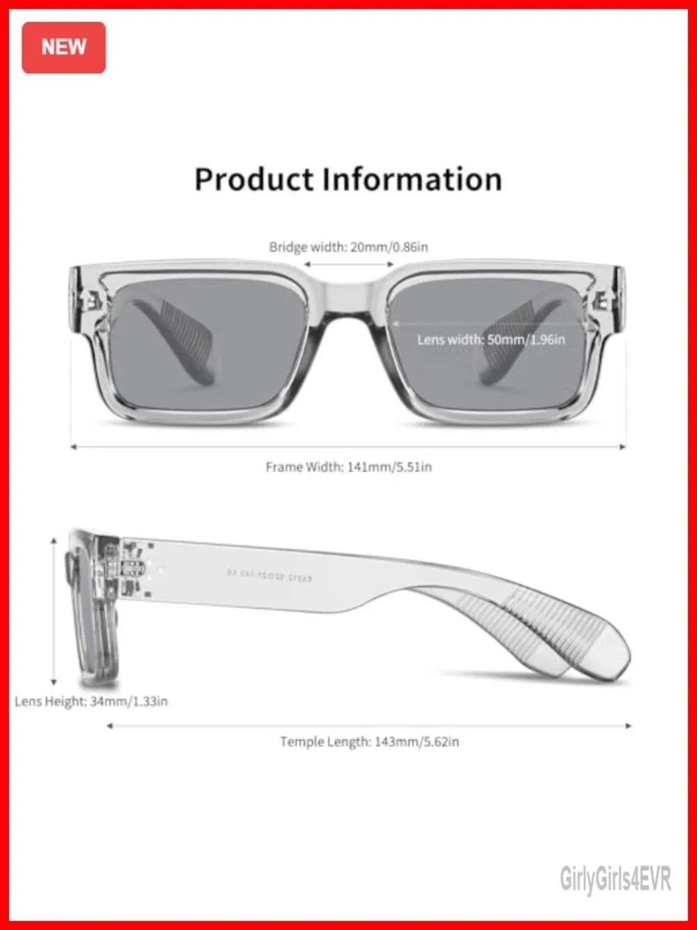 Trendy Chunky Square Frame Sunglasses UV400 Protection